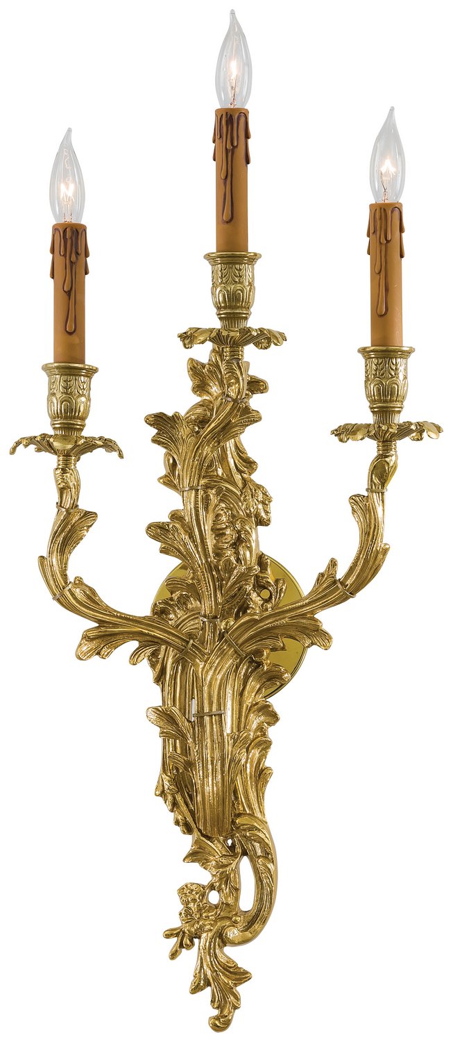 Metropolitan 3-Light Candle Wall Sconce in Heirloom Gold