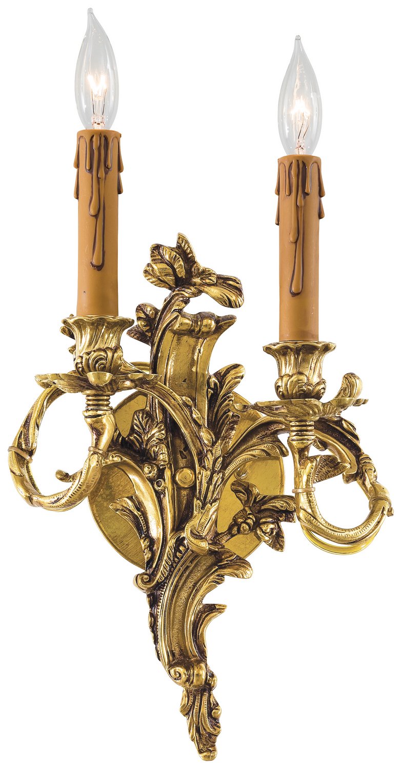 Metropolitan 2-Light Candle Wall Sconce in Stained Gold