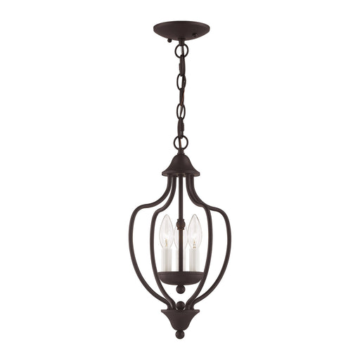 Home Basics 3-Light 10" Convertible Chandelier / Semi-Flush Mount in Bronze