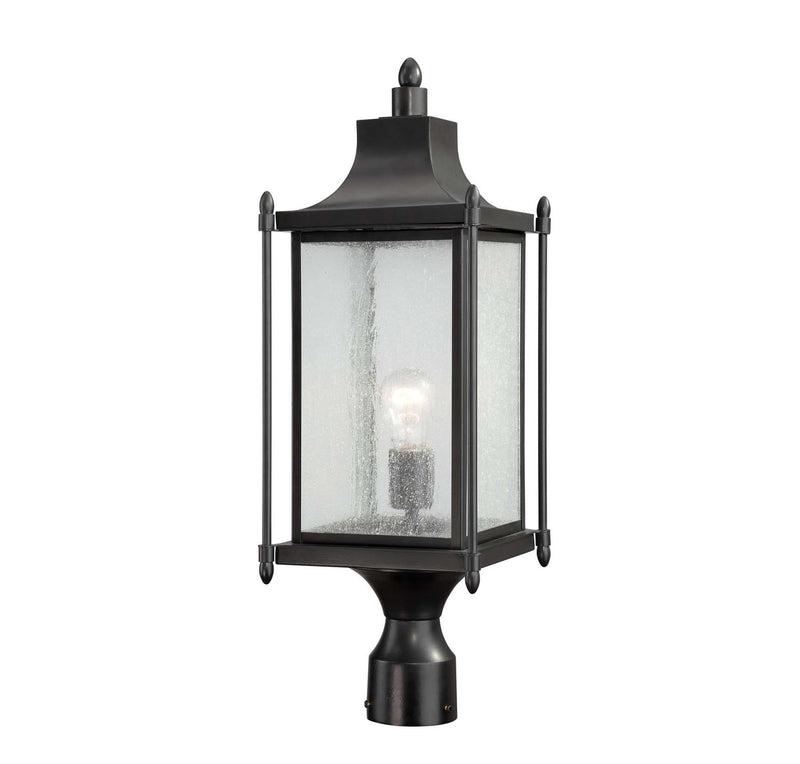 Dunnmore 1-Light Outdoor Post Lantern in Black - Lamps Expo