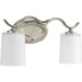 Inspire Two Light Bath Bracket in Brushed Nickel
