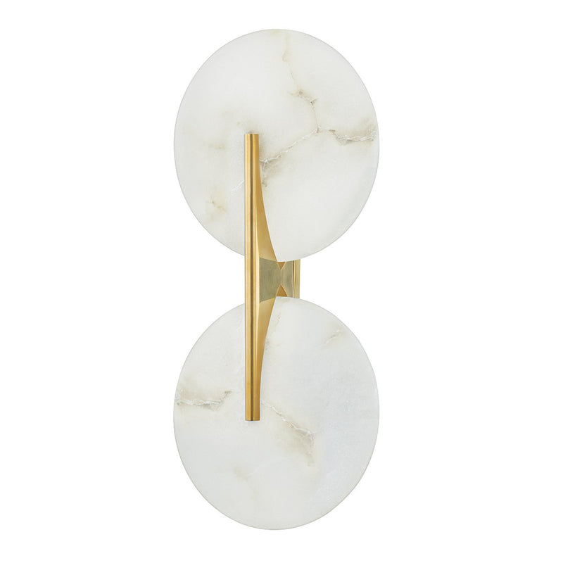 Asteria 2-Light Wall Sconce in Vintage Brass