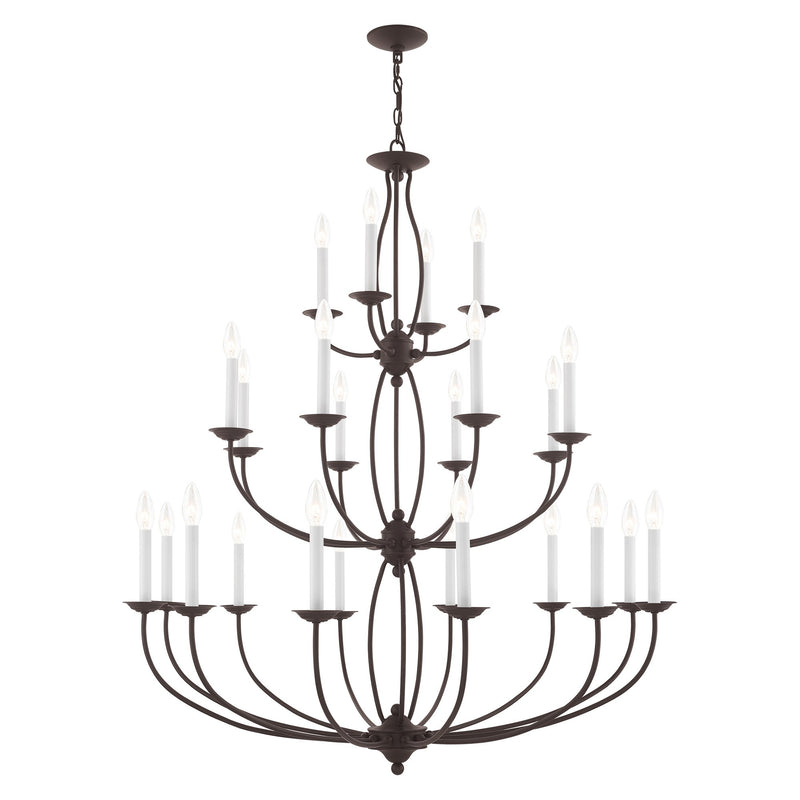 Home Basics 24-Light Grande 3-Tier Foyer Chandelier in Bronze