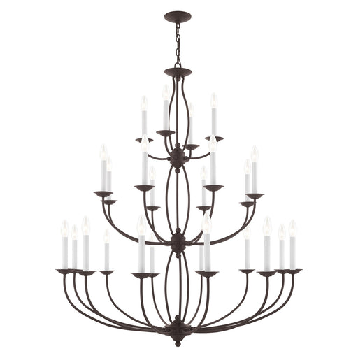 Home Basics 24-Light Grande 3-Tier Foyer Chandelier in Bronze