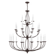 Home Basics 24-Light Grande 3-Tier Foyer Chandelier in Bronze