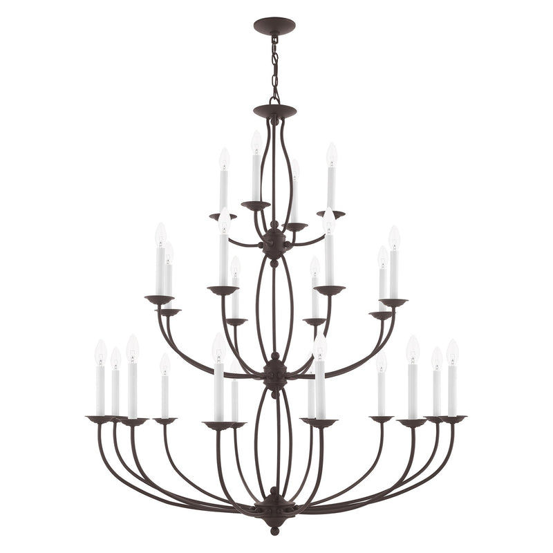 Home Basics 24-Light Grande 3-Tier Foyer Chandelier in Bronze