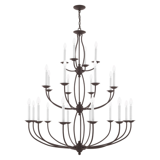 Home Basics 24-Light Grande 3-Tier Foyer Chandelier in Bronze