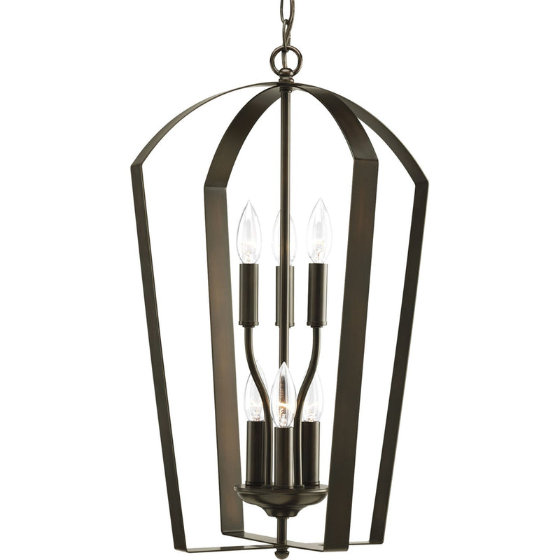 Gather 6-Light Foyer Chandelier in Antique Bronze