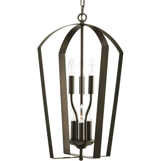 Gather 6-Light Foyer Chandelier in Antique Bronze