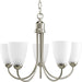 Gather Five Light Chandelier in Brushed Nickel