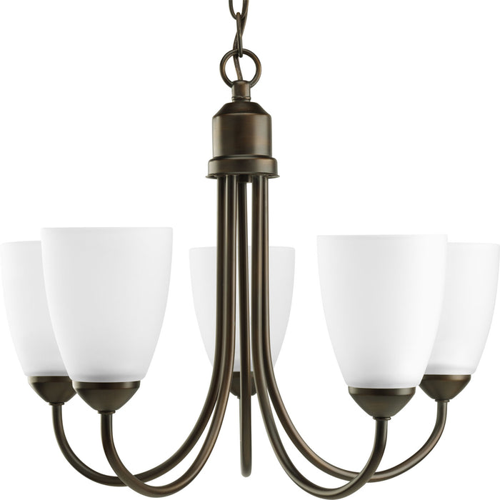 Gather Five Light Chandelier in Antique Bronze