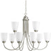 Gather Nine Light Chandelier in Brushed Nickel