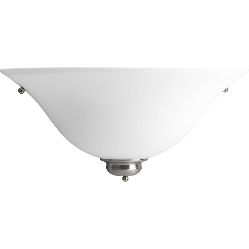 Etched Opal Glass Half-Moon Wall Sconce in Brushed Nickel