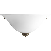 Etched Opal Glass Half-Moon Wall Sconce in Antique Bronze