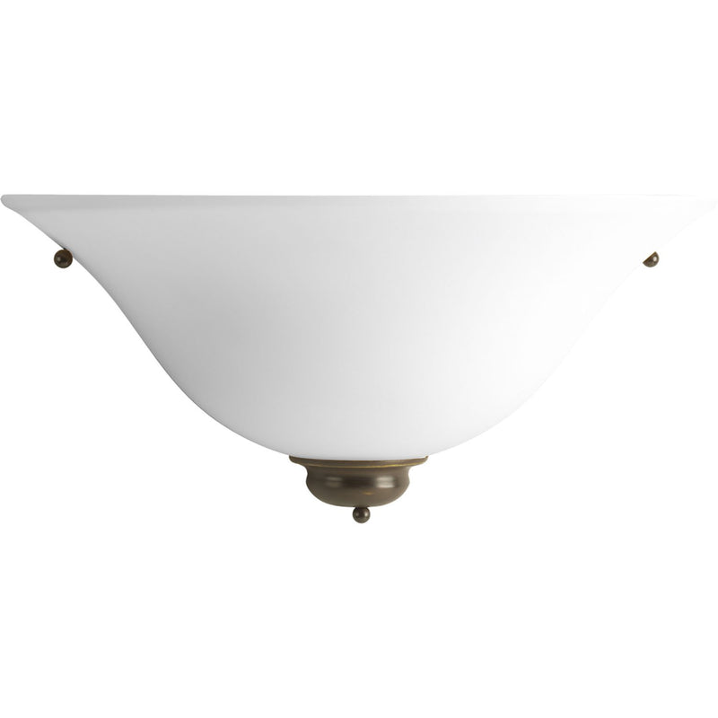 Etched Opal Glass Half-Moon Wall Sconce in Antique Bronze