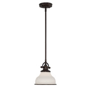 Grant Opal Glass Mini Pendant in Palladian Bronze