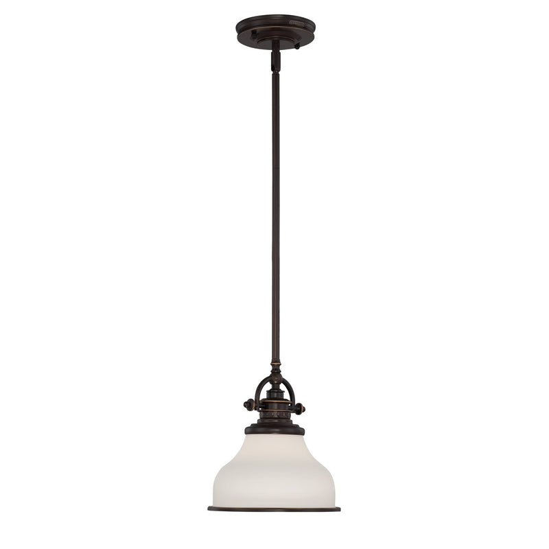 Grant Opal Glass Mini Pendant in Palladian Bronze