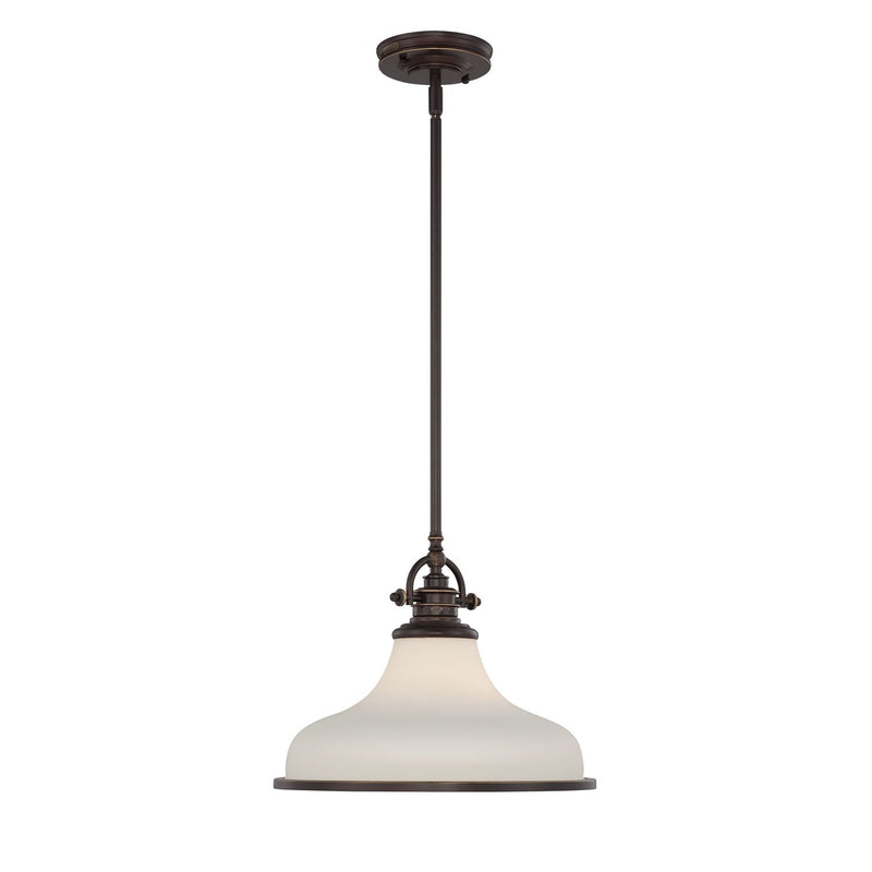 Grant Opal Glass Pendant in Palladian Bronze