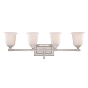 Nicholas 4-Light Opal Glass Bath Vanity Light in Brushed Nickel