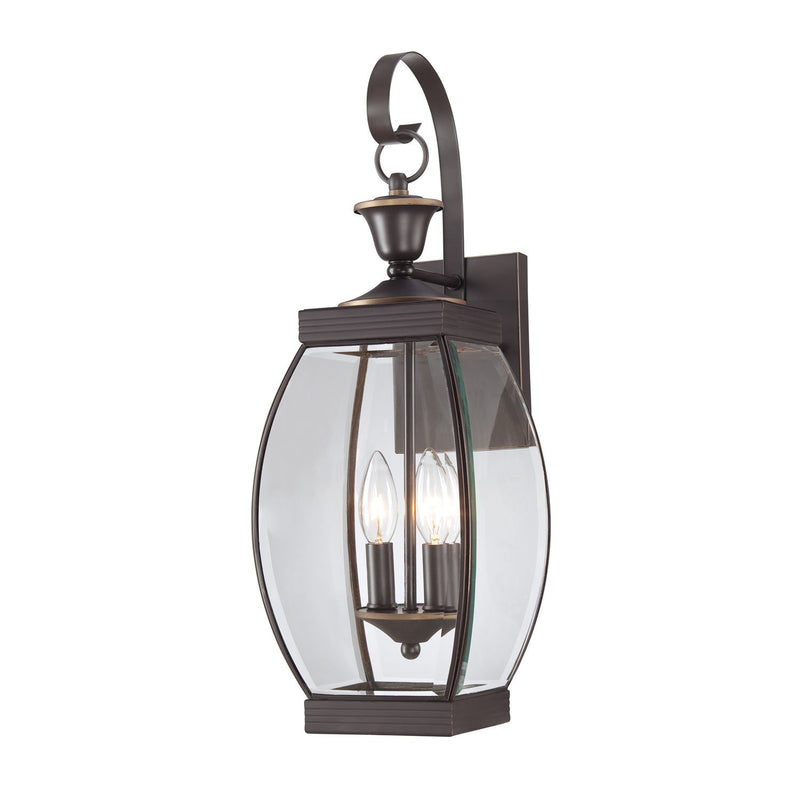 Oasis 2-Light Outdoor Wall Lantern in Medici Bronze