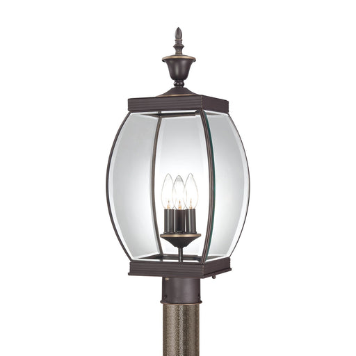 Oasis 3-Light Outdoor Post Lantern in Medici Bronze