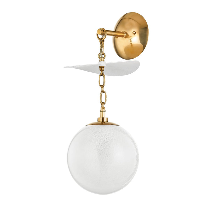 Antoinette Wall Sconce in Vintage Brass / Gesso White