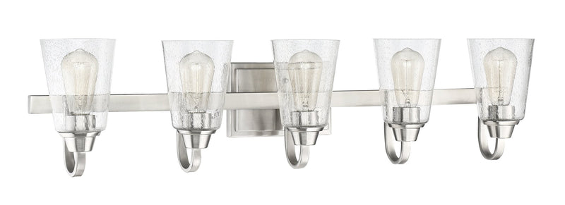 Grace 5 Light 37" Vanity in Brushed Polished Nickel