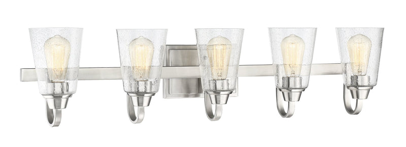 Grace 5 Light 37" Vanity in Brushed Polished Nickel