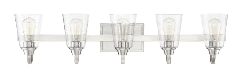 Grace 5 Light 37" Vanity in Brushed Polished Nickel