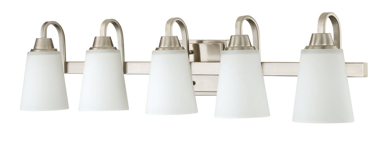 Grace 5 Light 37" Vanity in Brushed Polished Nickel