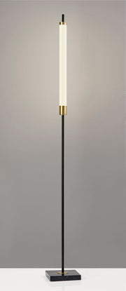 Piper LED Floor Lamp in Black/Antique Brass