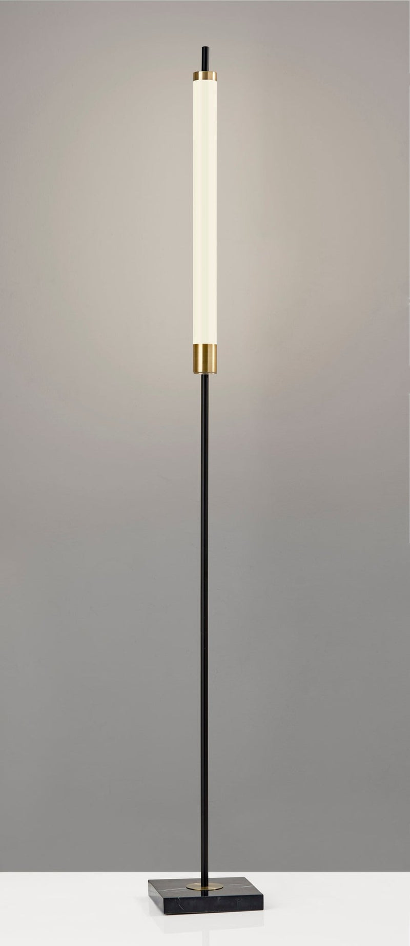 Piper LED Floor Lamp in Black/Antique Brass
