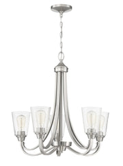 Grace 5 Light 26" Chandelier in Brushed Polished Nickel