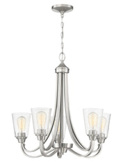 Grace 5 Light 26" Chandelier in Brushed Polished Nickel