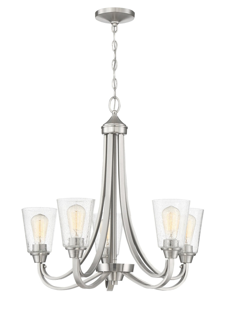 Grace 5 Light 26" Chandelier in Brushed Polished Nickel
