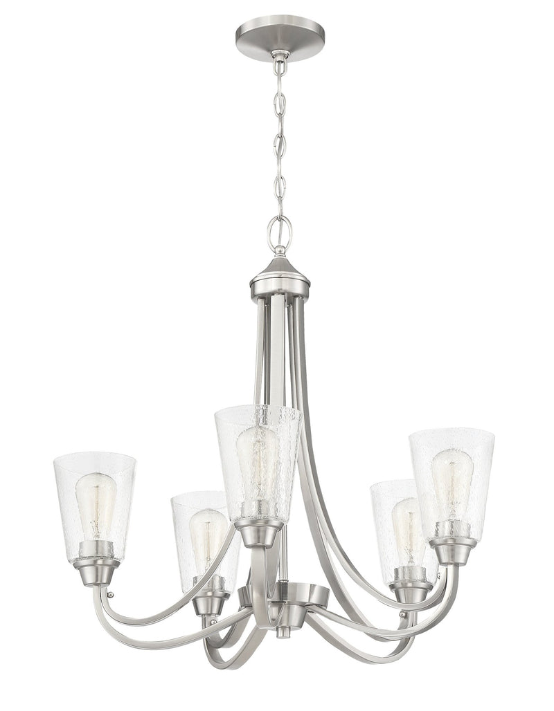 Grace 5 Light 26" Chandelier in Brushed Polished Nickel