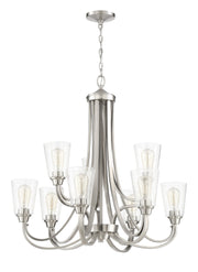 Grace 9 Light 32" Chandelier in Brushed Polished Nickel