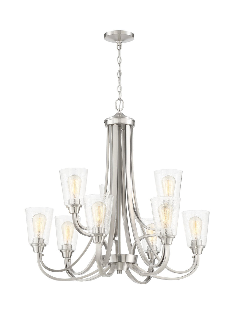 Grace 9 Light 32" Chandelier in Brushed Polished Nickel