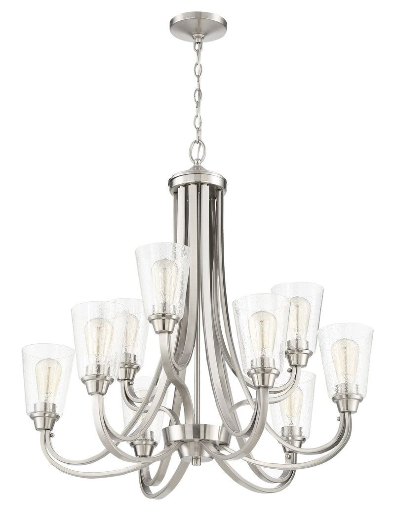 Grace 9 Light 32" Chandelier in Brushed Polished Nickel