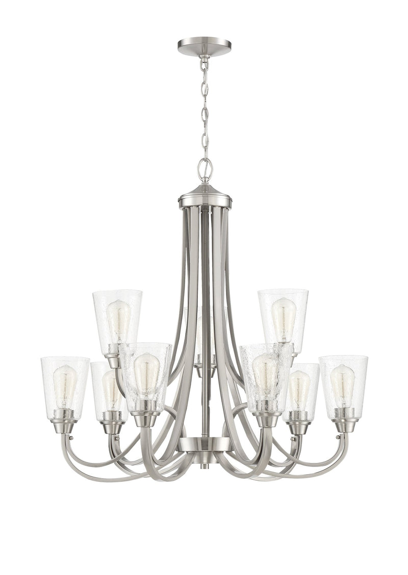Grace 9 Light 32" Chandelier in Brushed Polished Nickel
