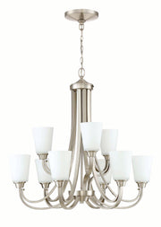 Grace 9 Light 32" Chandelier in Brushed Polished Nickel