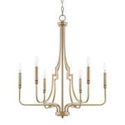 Dawson 6-Light Chandelier in Aged Brass