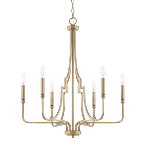 Dawson 6-Light Chandelier in Aged Brass