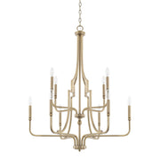 Dawson 10-Light Chandelier in Aged Brass
