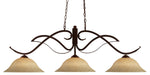 Phoenix 3 Light Billiard in Bronze with Golden Mottle Glass