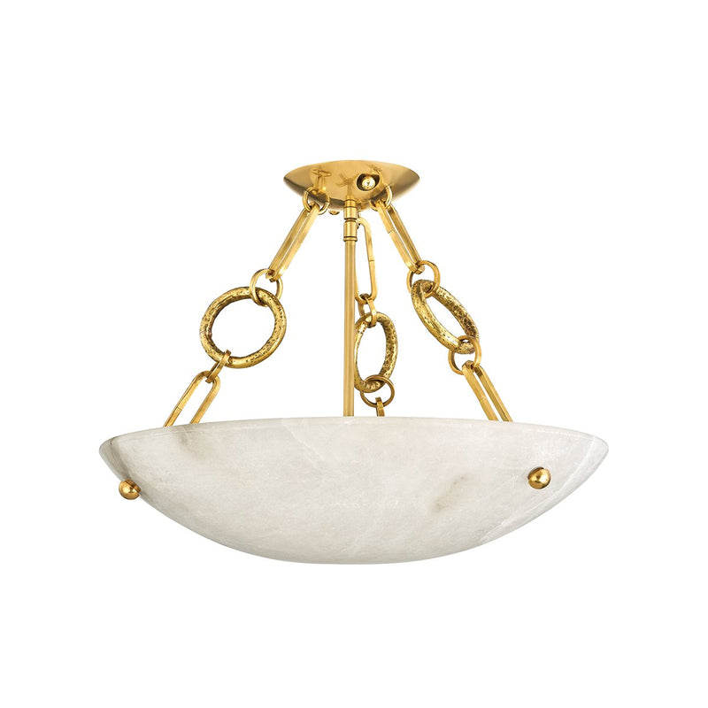 Yadira 4-Light Semi-Flush Mount in Vintage Brass