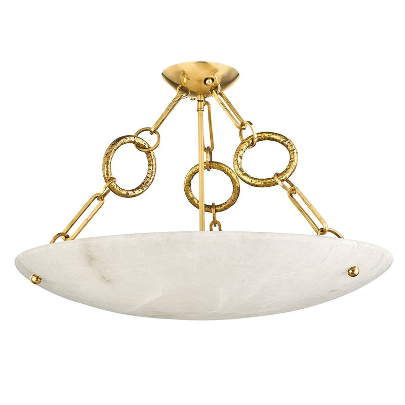 Yadira 6-Light Semi-Flush Mount in Vintage Brass