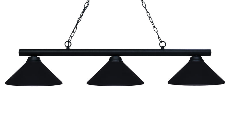 Sharp Shooter 3 Light Billiard in Matte Black with Matte Black Shade