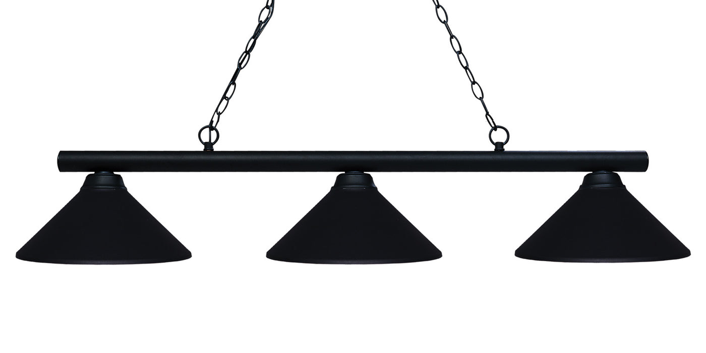 Sharp Shooter 3 Light Billiard in Matte Black with Matte Black Shade
