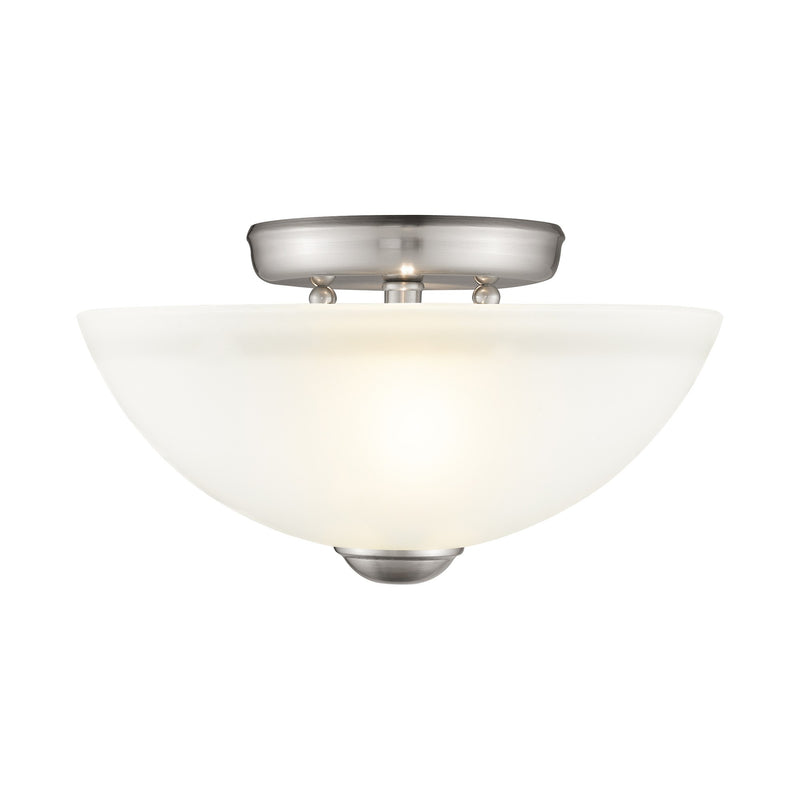 Somerset 2-Light 11" Semi-Flush Mount in Brushed Nickel